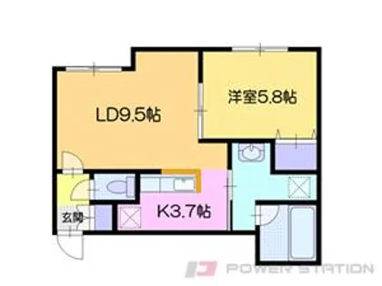 Canal west Otaru(キャナルウエスト小樽)【1階】の間取り