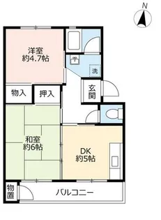 2DKの間取り画像