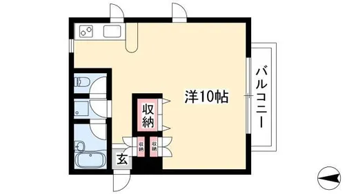ウェルネス【3B号室】の間取り