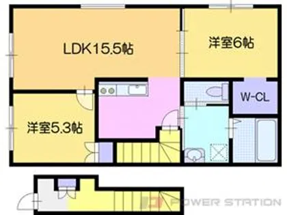 ateena Oasa B(アテーナ大麻B)【2階】の間取り