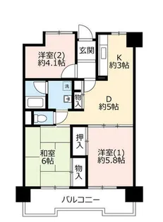 UR北緑丘【0231403号室】の間取り