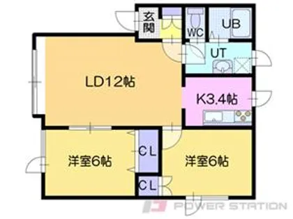 サニークレス屯田【2階】の間取り