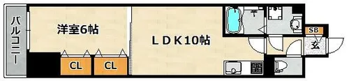 メルディアキューブ新長田【9階】の間取り