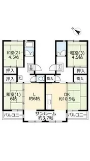 UR花山東【0090503号室】の間取り