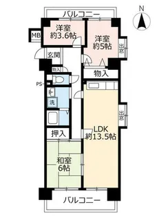 URアーバンラフレ志賀【0010501号室】の間取り