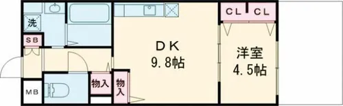 高師浜シーサイドマンションⅥ【102号室】の間取り