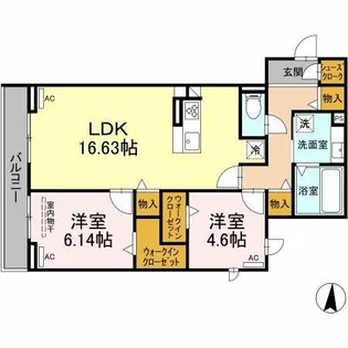 クープレット石川橋【2階】の間取り