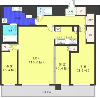 ONE札幌ステーションタワー【8階】の間取り