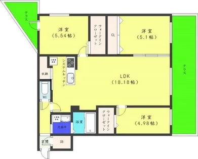 S-RESIDENCE二十四軒avelis【1階】の間取り