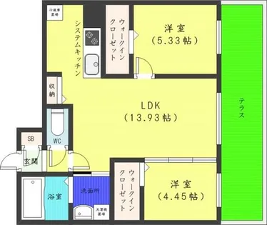 S-RESIDENCE二十四軒avelis【1階】の間取り