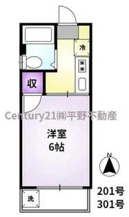 スカイコーポ【3階】の間取り