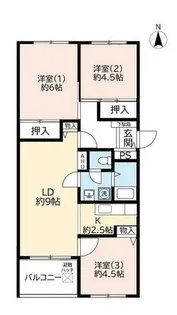 UR芦屋浜【0021931号室】の間取り