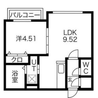 プレジング発寒【4階】の間取り