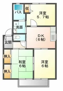 パーシモンズガーデン B棟【2階】の間取り