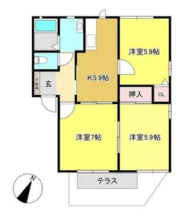 フォーレス西田A棟【1階】の間取り