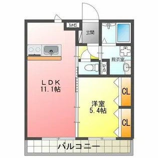 リモージュ北泉A棟【101号室】の間取り