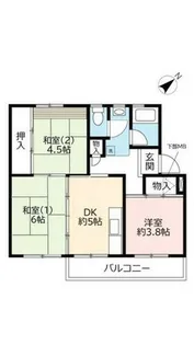 UR逆瀬川【0170302号室】の間取り