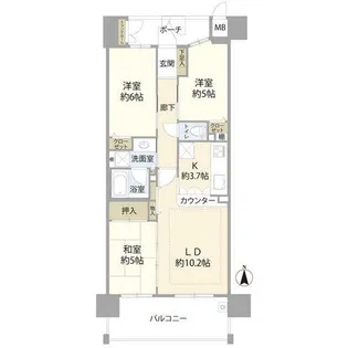 コスモ住道駅前(0003938)【14階】の間取り