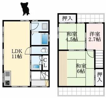 大阪府堺市東区日置荘北町3丁【一戸建】の間取り