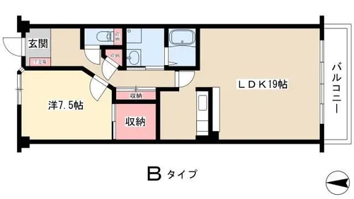 ソーラスフロント富船【305号室】の間取り