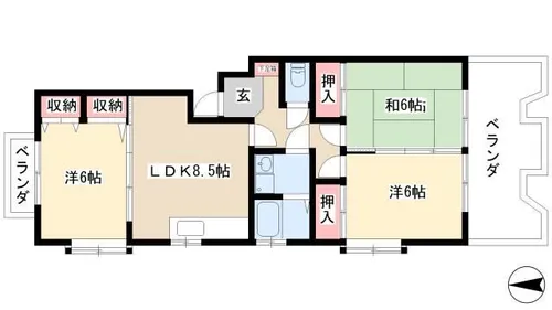 メゾン加藤Ⅱ【4B号室】の間取り