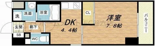 コンフォートレジデンス御堂筋本町【5階】の間取り