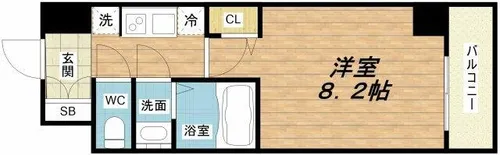 スプランディッド難波WEST【7階】の間取り