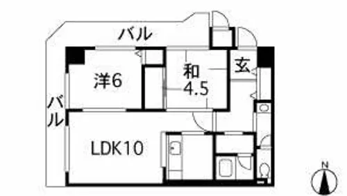 天王寺グランドハイツ【13階】の間取り