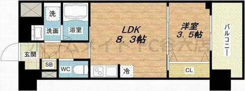 ファーストフィオーレ玉造グレイス【9階】の間取り