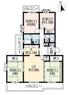 URいぶき野三丁目【0070306号室】の間取り