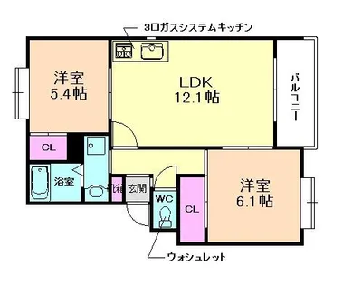 CMマンション【2階】の間取り