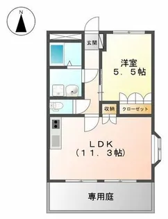 グリーン・ヴィレッジS【101号室】の間取り