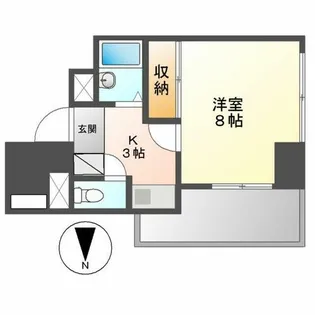 K・Point Bldg(ケイポイントビル)【508号室】の間取り