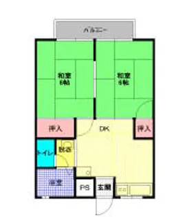 第2晴天ハイツ【202号室】の間取り