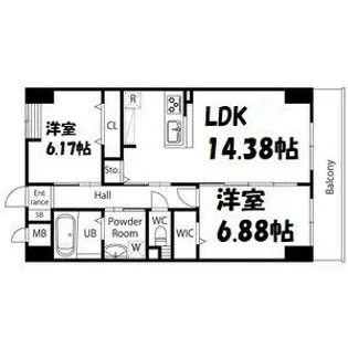 GRAN DUKE高辻【2階】の間取り