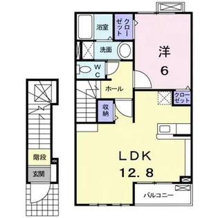 S.C.C.HーK【204号室】の間取り