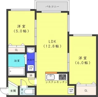 アルシオーネS12【1階】の間取り