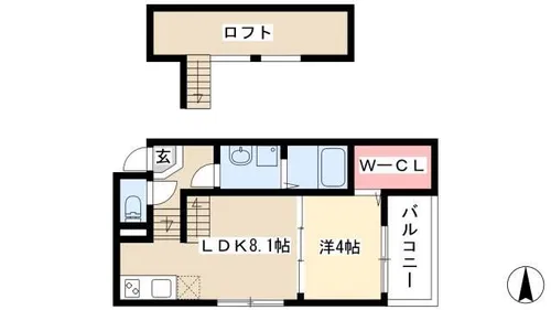 Casa Viola 栄生【1階】の間取り