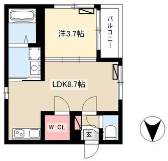 ハーモニーテラス荒子【3階】の間取り