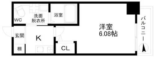1Kの間取り画像