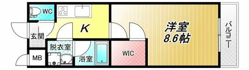 レフア弓削【2階】の間取り