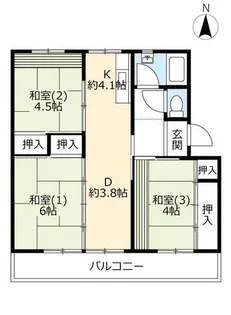 UR富田【0510404号室】の間取り