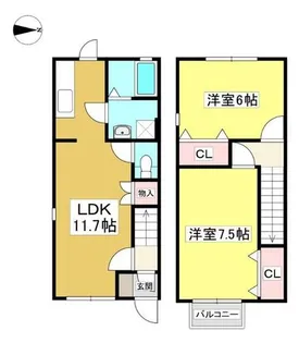 愛知県蒲郡市西浦町西馬相【タウンハウス】の間取り