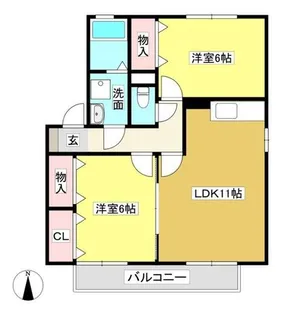 フロイデンハイムB【2階】の間取り