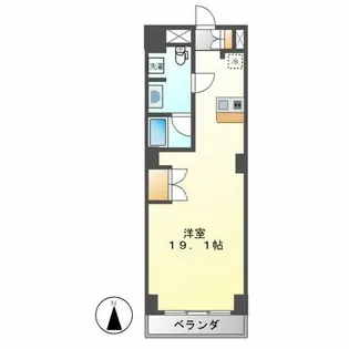 スクエア名駅南【412号室】の間取り
