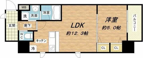 スプランディッド淀屋橋DUE【11階】の間取り