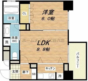 リーガル四ツ橋立売堀Ⅱ【4階】の間取り