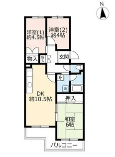 UR落合第二【5090506号室】の間取り