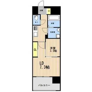 デルソーレ天神【2階】の間取り