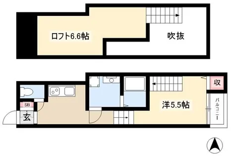 Solatio鳥羽見【0102号室】の間取り